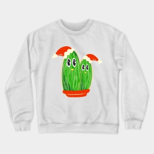 Festive Christmas Cactus Hats Crewneck Sweatshirt